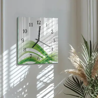 Decoratieve glazen klok vierkant Abstracte golf