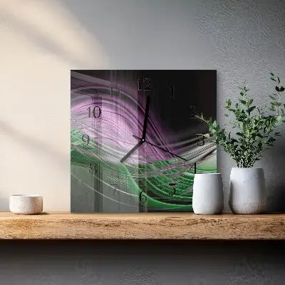 Decoratieve glazen klok vierkant Abstracte kunst
