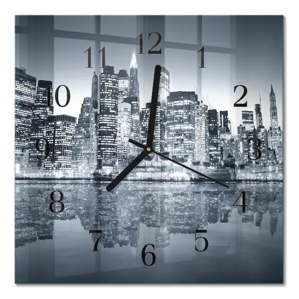 Moderne wandklok glas vierkant Horizon