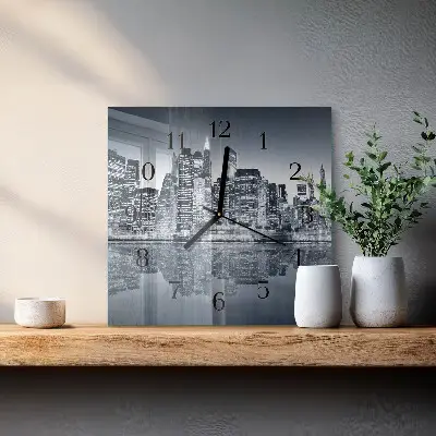 Moderne wandklok glas vierkant Horizon