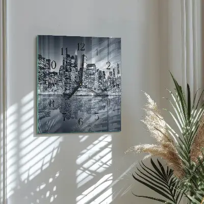 Moderne wandklok glas vierkant Horizon