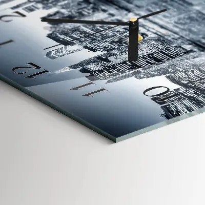 Moderne wandklok glas vierkant Horizon