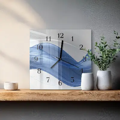 Decoratieve glazen klok vierkant Abstracte lijnen