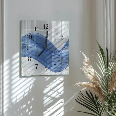 Decoratieve glazen klok vierkant Abstracte lijnen