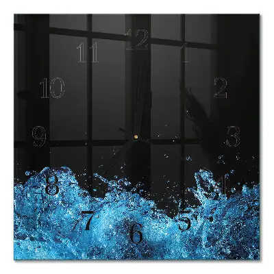 Vierkante glas klok Water