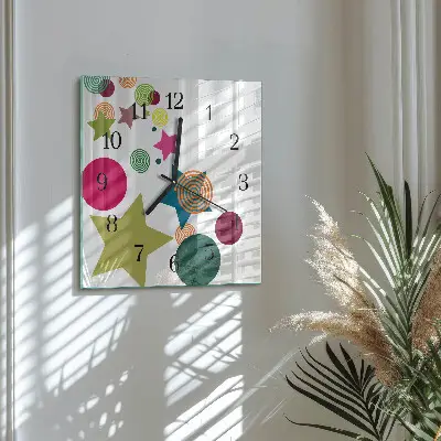 Decoratieve glazen klok vierkant Sterren