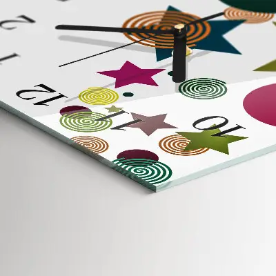 Decoratieve glazen klok vierkant Sterren