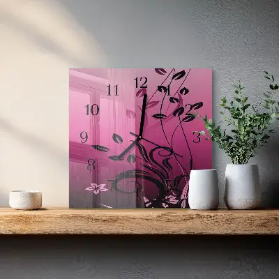 Vierkante glazen klok Bloemkunst