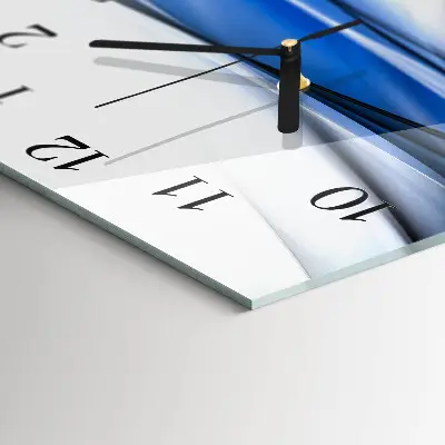 Vierkante glazen wandklok Abstracte lijnen