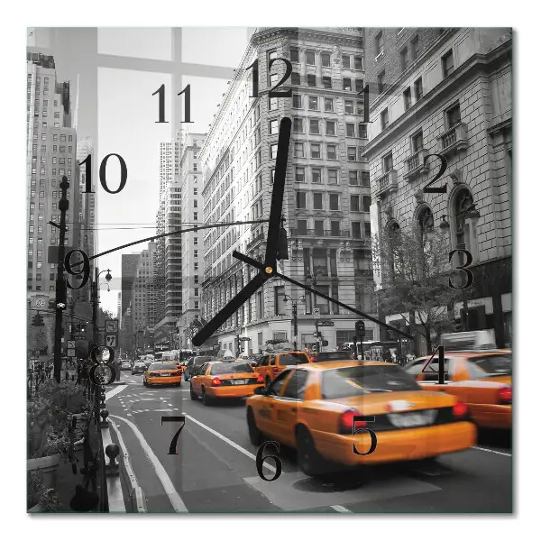 Vierkante glazen klok New yorkse taxi