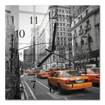 Vierkante glazen klok New yorkse taxi