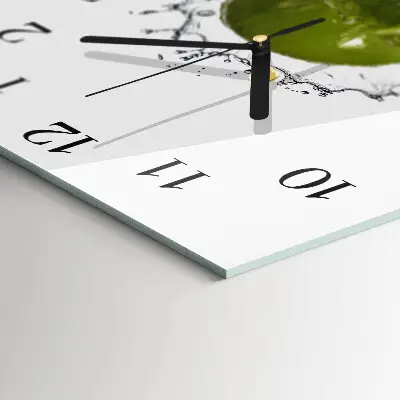 Moderne wandklok glas vierkant Water met kalk