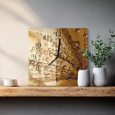 Decoratieve glazen klok vierkant Paardebloem