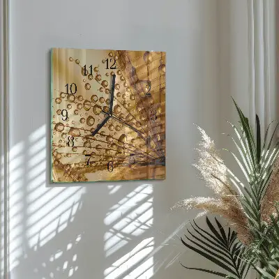 Decoratieve glazen klok vierkant Paardebloem