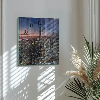 Vierkante glazen wandklok Horizon