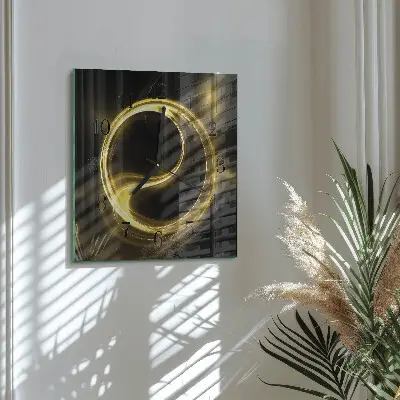 Moderne wandklok glas vierkant Abstracte cirkel