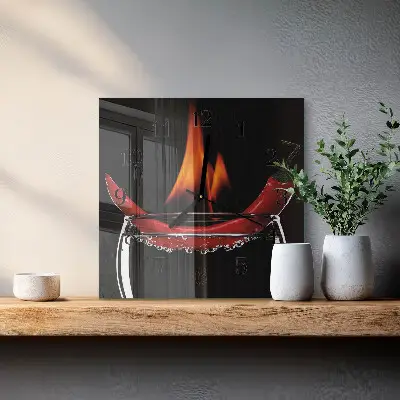 Vierkante glazen klok Pittige chili