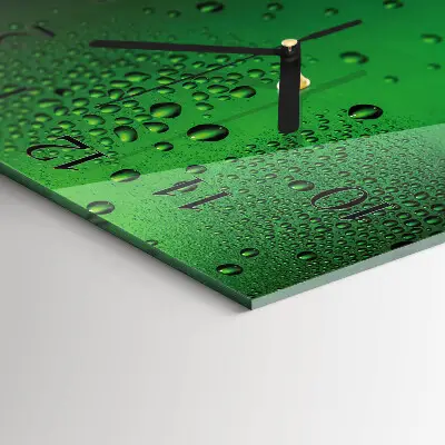 Moderne wandklok glas vierkant Waterdruppels