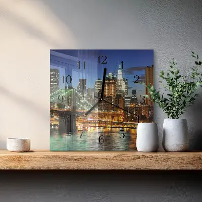 Decoratieve glazen klok vierkant Horizon