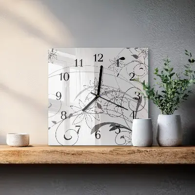 Vierkante glas klok Bloemkunst