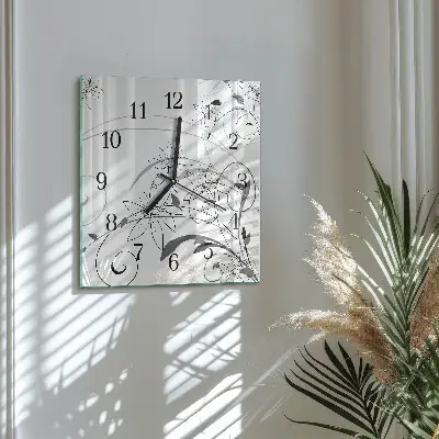 Vierkante glas klok Bloemkunst