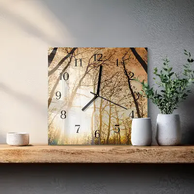 Decoratieve glazen klok vierkant Bomen