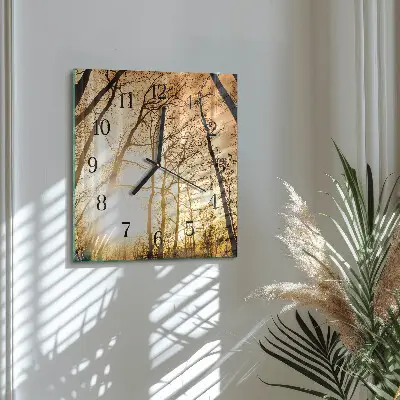 Decoratieve glazen klok vierkant Bomen