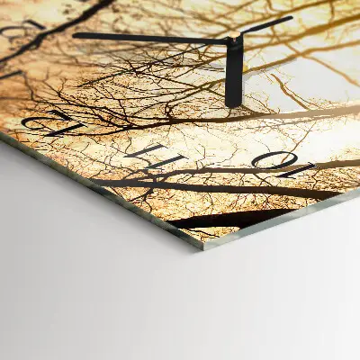 Decoratieve glazen klok vierkant Bomen