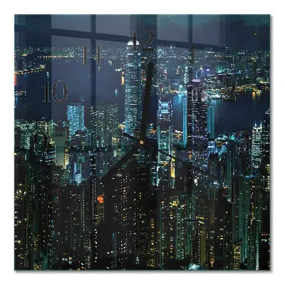 Moderne wandklok glas vierkant Horizon