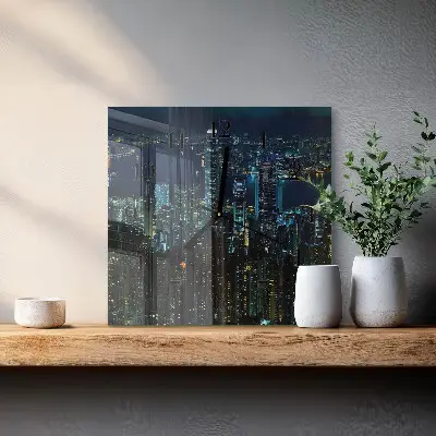 Moderne wandklok glas vierkant Horizon