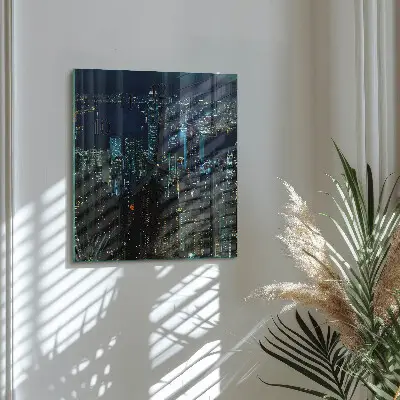 Moderne wandklok glas vierkant Horizon