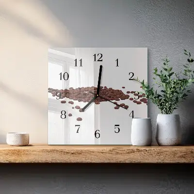 Vierkante glas klok Koffiebonen