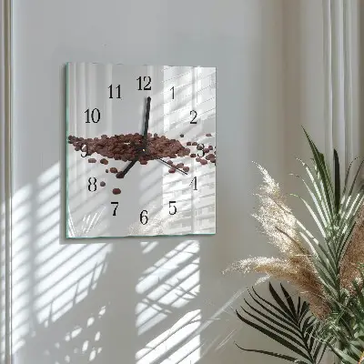 Vierkante glas klok Koffiebonen