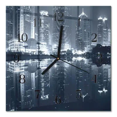 Moderne wandklok glas vierkant Horizon