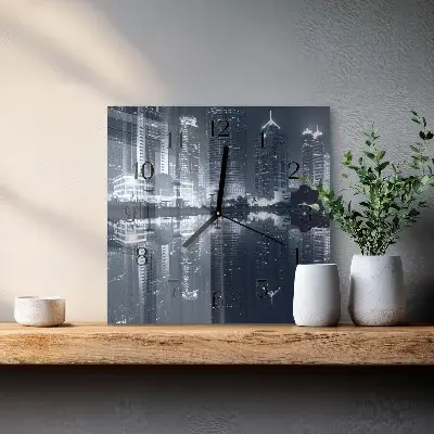 Moderne wandklok glas vierkant Horizon