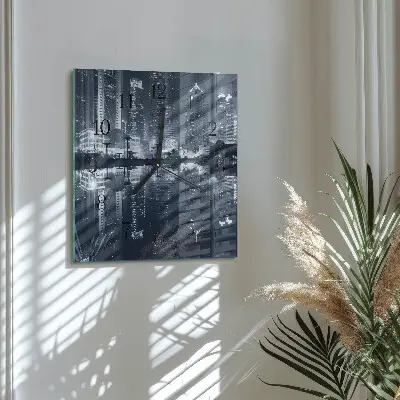 Moderne wandklok glas vierkant Horizon