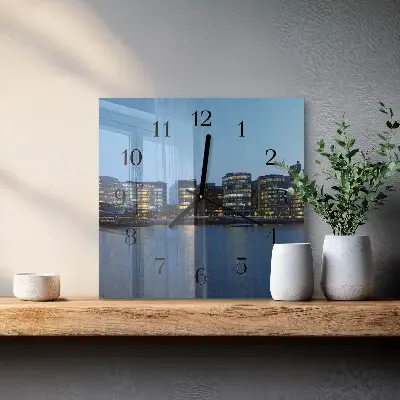 Decoratieve glazen klok vierkant Horizon