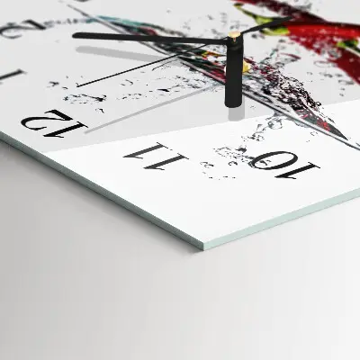 Moderne wandklok glas vierkant Chilipepers