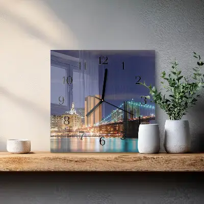 Vierkante glazen klok Horizontale brug