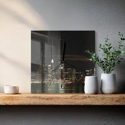 Vierkante glas klok Horizon