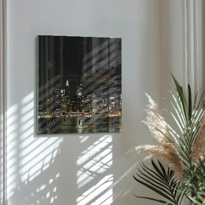Vierkante glas klok Horizon