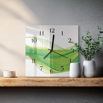 Decoratieve glazen klok vierkant Abstracte lijnen