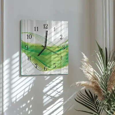 Decoratieve glazen klok vierkant Abstracte lijnen