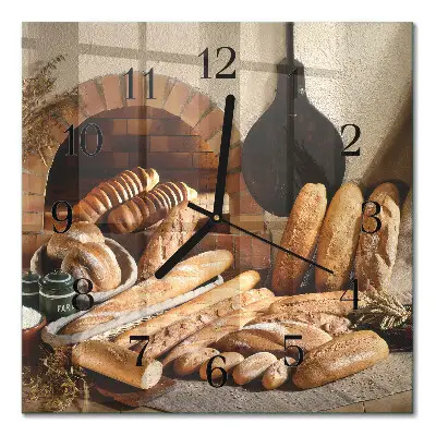 Vierkante glas klok Brood