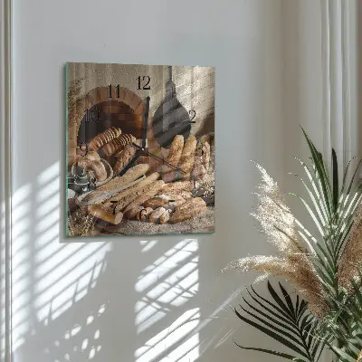 Vierkante glas klok Brood