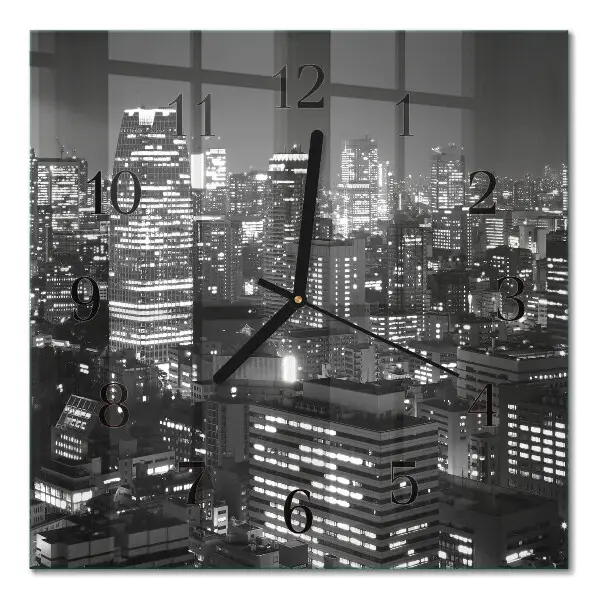 Moderne wandklok glas vierkant Horizon