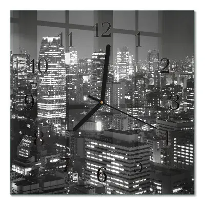Moderne wandklok glas vierkant Horizon