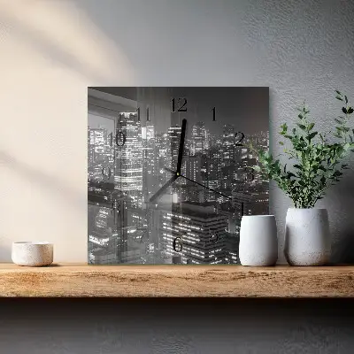 Moderne wandklok glas vierkant Horizon