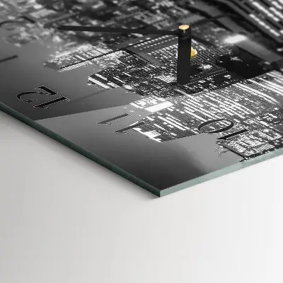 Moderne wandklok glas vierkant Horizon