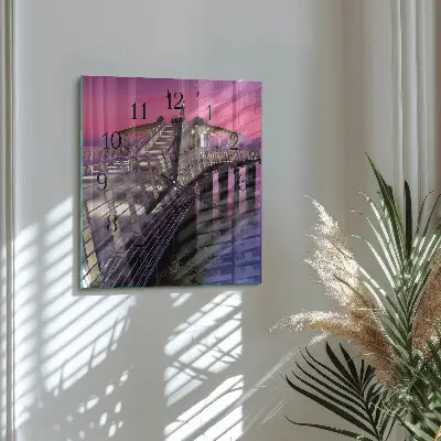 Vierkante glazen klok Pier